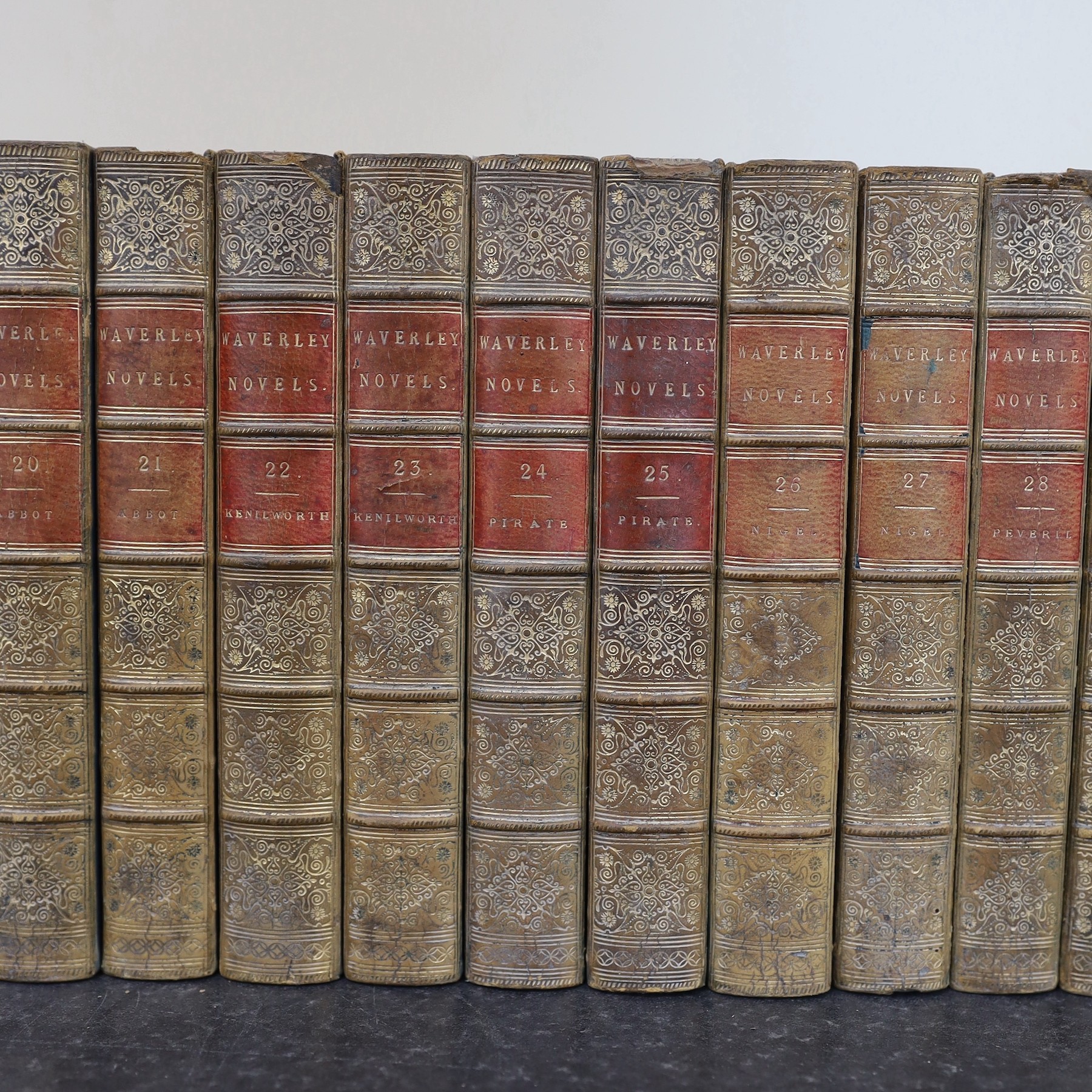 Scott, Sir Walter - The Waverley Novels, 48 vols, 8vo, half calf with marbled boards, A & C. Black, Edinburgh, 1879